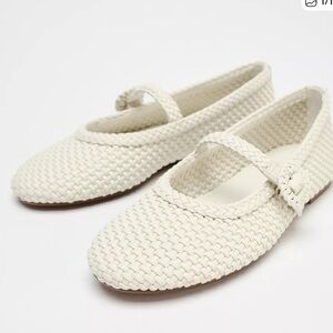 Zara Shoes New Braided Ballet Flats